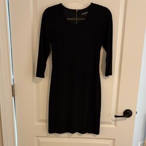Express Elegant Black Long Sleeve Dress